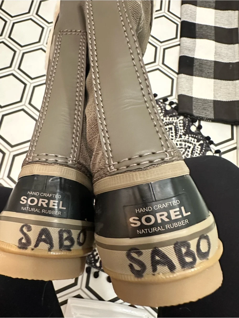 Sorel Mens Winter Boot Label — Black Fabric Interior US Mens 7.5